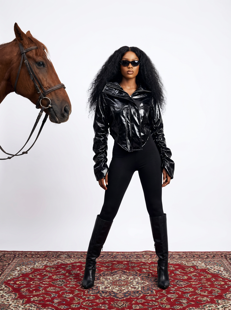 The Gloss Black Corset Jacket